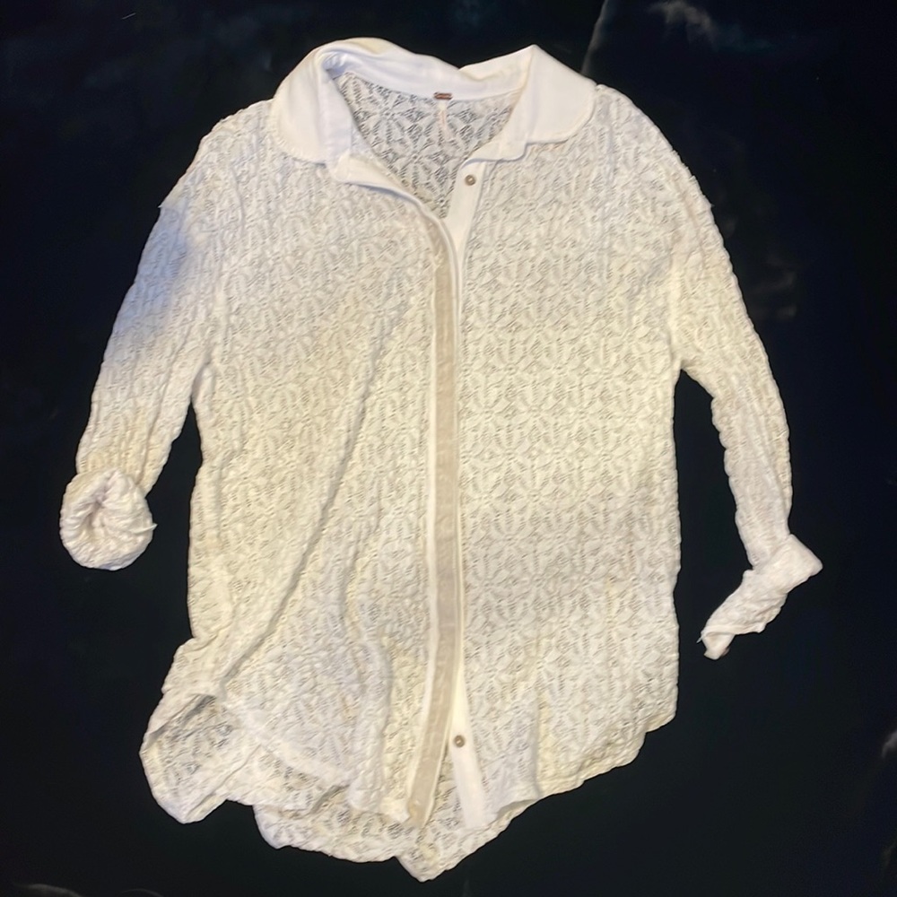 Free People Boho Floral Lace Blouse